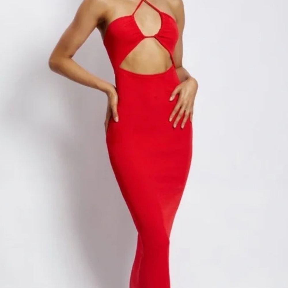 New with Tags Meshki red long tie dress